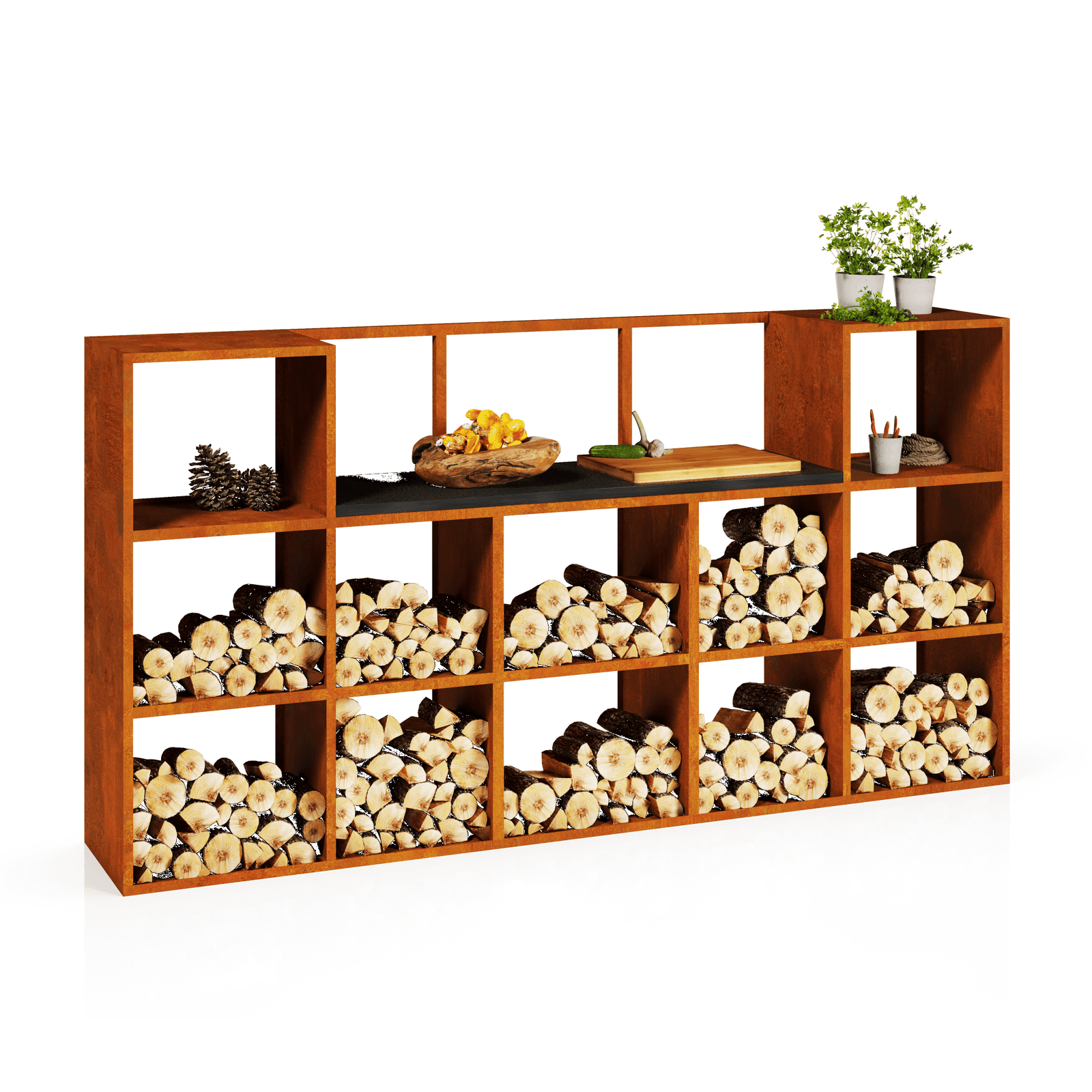 Firewood Rack „Combo” - Rusty.lt